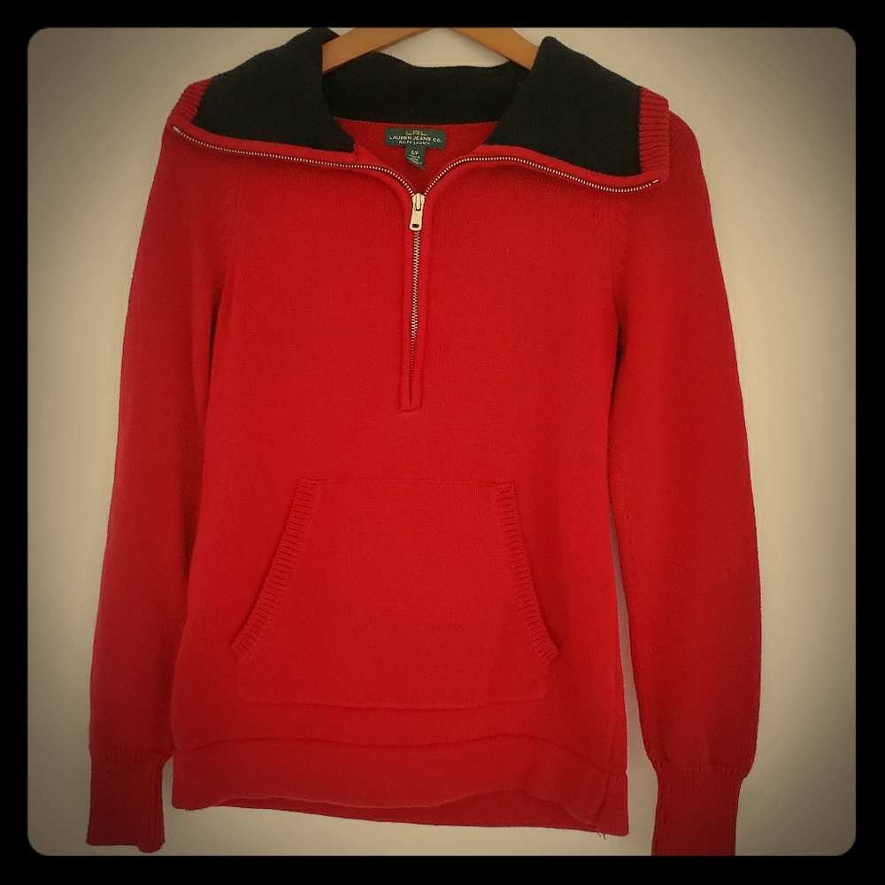 Red heavy weight sweater jacket